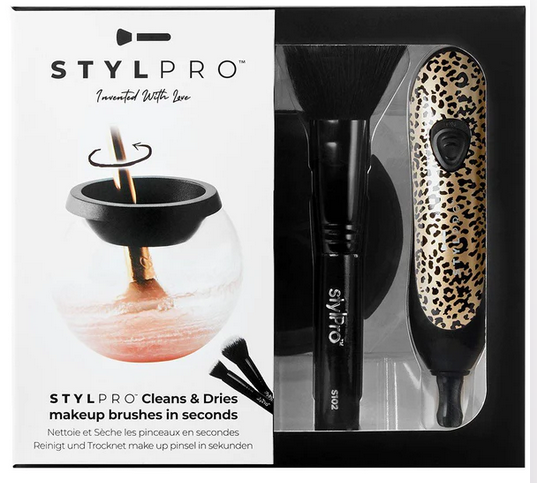 STYLPRO BC08CH CHEETAH BRUSH & CLEANSER GIFT SET