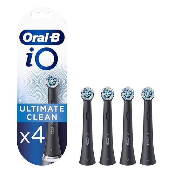 ORAL B POWER BRUSH HEAD IO ULTIMATE CLEAN BLACK X 4