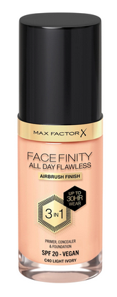 MAX FACTOR FACEFINITY ALL DAY FLAWLESS FOUNDATION 040 LIGHT IVORY