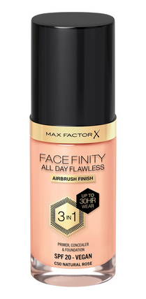 MAX FACTOR FACEFINITY ALL DAY FLAWLESS FOUNDATION 050 NATURAL ROSE 050