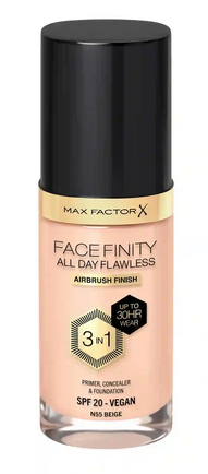MAX FACTOR FACE FINITY ALL DAY FLAWLESS FOUNDATION 055 BEIGE