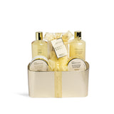 IDC INSTITUTE 12126 SCENTED BATH GOLD GIFT SET BASKET 6 PCS