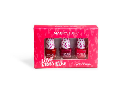 MAGIC STUDIO 12260 LOVE VIBES NAIL POLISH SET X 3 PIECES