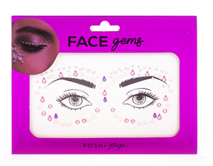 POSH POP F90740-31443 FACE GEMS PURPLE&PINK