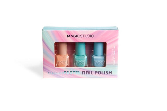 MAGIC STUDIO 12265 SWEET PASTEL NAIL POLISH SET X 3 PIECES