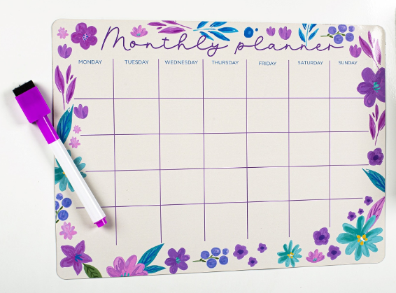 POSH + POP 30895-31255 MAGNETIC MEMO BOARD MONTHLY PLANNER