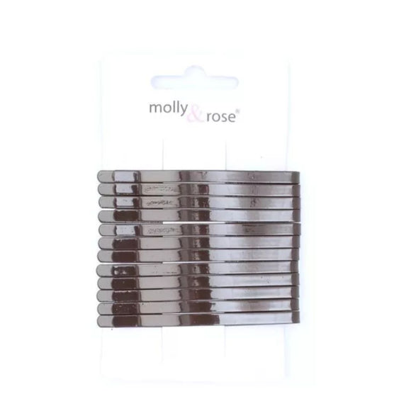 MOLLY & ROSE 7772 CURVED BROWN HAIRSLIDES
