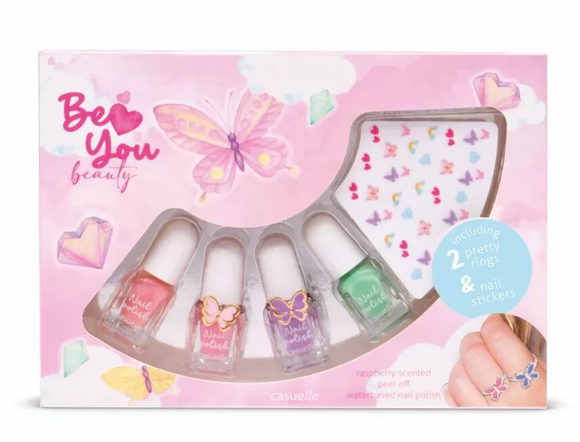 CASUELLE 81.495.00 BE YOU NAIL POLISH SET WITH RINGS & STICKERS