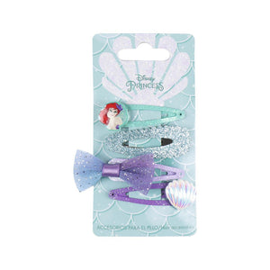 CERDA 2453 HAIR CLIPS CLICK CLACKS X 4 PACK LITTLE MERMAID