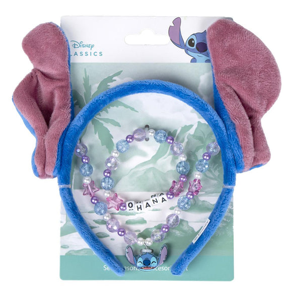 CERDA 2566 LILO & STITCH  EARS HEAD BAND & JEWELLERY SET