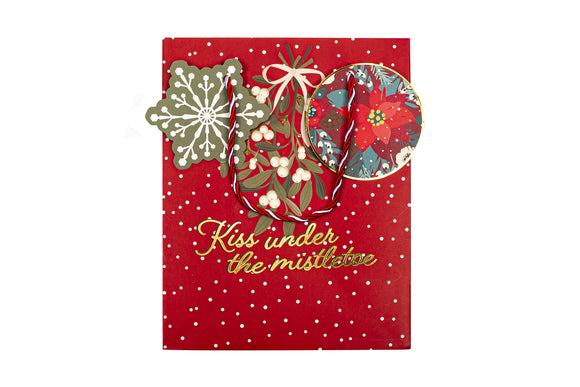 TRI-COASTAL 30424-32335 KISS UNDER THE MISTLETOE GIFT BAG