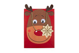 TRI-COASTAL 30424T-32345 REINDEER SMALL GIFT BAG WIGGLY EYES