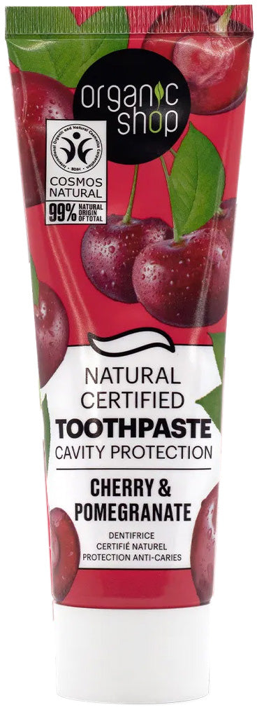 ORGANIC SHOP 42692E NATURAL CAVITY PROTECTION TOOTHPASTE CHERRY & POMEGRANTE 100G