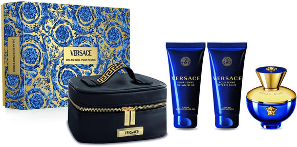 VERSACE DYLAN BLUE POUR FEMME EAU DE PARFUM 100ML + SHOWER GEL 100ML+BODY LOTION 100 ML+ BEAUTY CASE