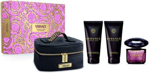 VERSACE CRYSTAS NOIR POUR FEMME EAU DE PARFUM 90ML+SHOWER GEL 100ML+BODY LOTION 100 ML+ BEAUTY CASE