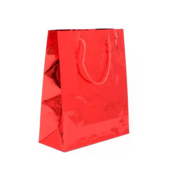 MOLLY & ROSE 1302 RED HOLOGRAPHIC GUFT BAG SMALL