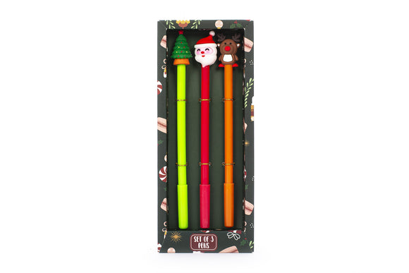 TRI-COASTAL 30862T-31403 CHRISTMAS SET OF 3 MULTICOLOR PENS