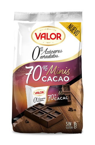 VALOR MINI CACAO CHOCOLATES 70% 144G