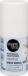 ORGANIC SHOP 43309E GENLTE DEO ROLL-ON COTTON & WATER LILY 50ML
