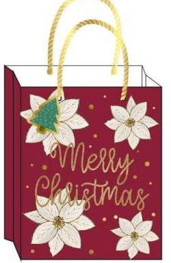 TRI-COASTAL 30424T-31404 FLOWERS CHRISTMAS SMALL GIFT BAG