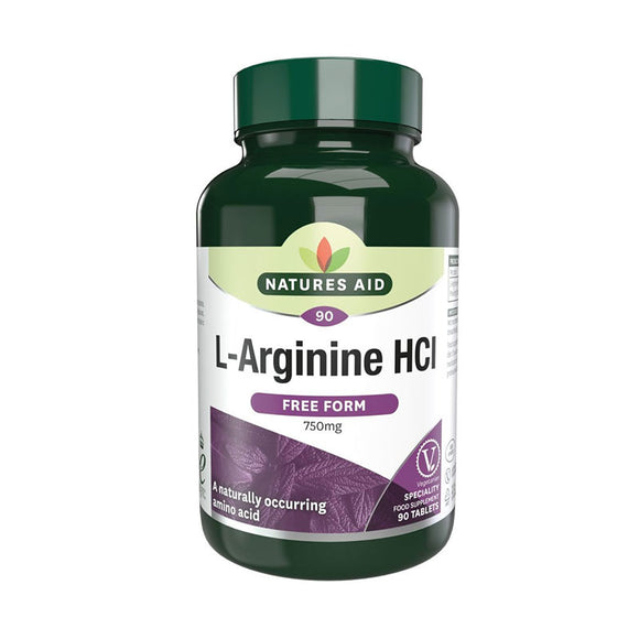 NATURES AID L-ARGININE HCI 750MG X90 TABLETS