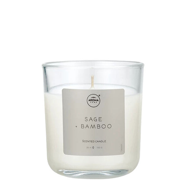 AROMA HOME 5402 SAGE + BAMBOO SCENTED CANDLE 150G