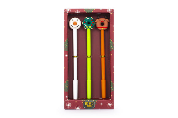 TRI-COASTAL 30862T-31405 SET OF 3 CHRISTMAS DOGHNUTS PENS