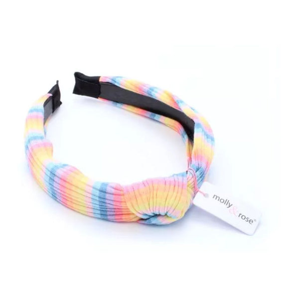 MOLLY & ROSE 8514 PASTEL RAINBOW KNOTTED ALICE BAND