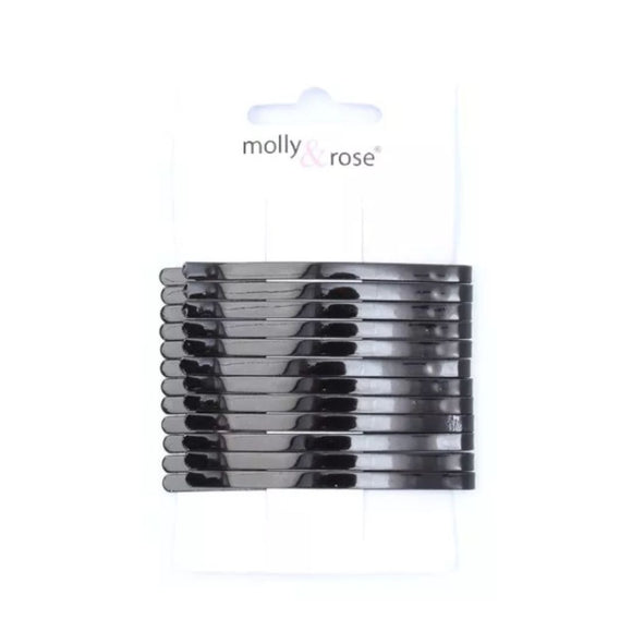MOLLY & ROSE INCA 7773 CURVED BLACK HAIRSLIDE 12 PC