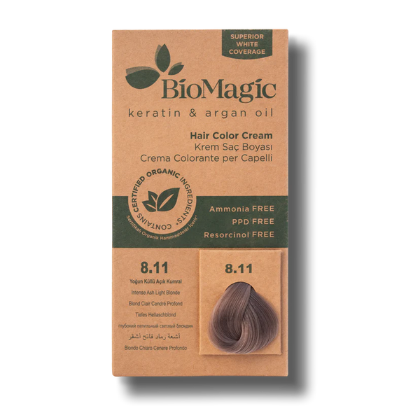 BIOMAGIC ORGANIC HAIR COLOR CREAM 8.11