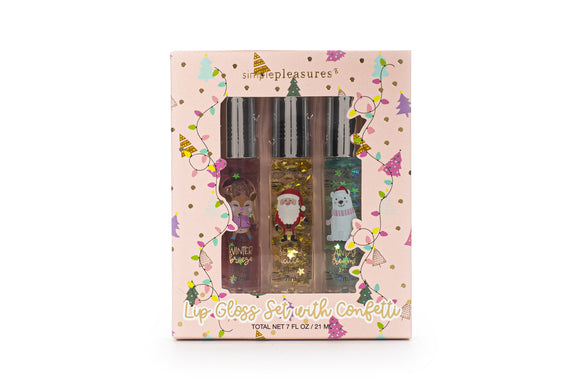 TRI-COASTAL Y81179-32230 CHRISTMAS LIP GLOSS SET WITH CONFETTI