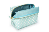 TRI-COASTAL CO5118N-C118P LIFE IS SWEET GREEN POLKA DOTS COSMETIC POUCH LARGE