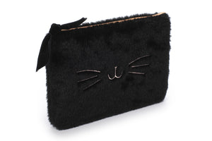 TRI-COASTAL CO5538N-C076Y BLACK FUR LARGE COSMETIC POUCH