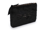 TRI-COASTAL CO5538N-C076Y BLACK FUR LARGE COSMETIC POUCH