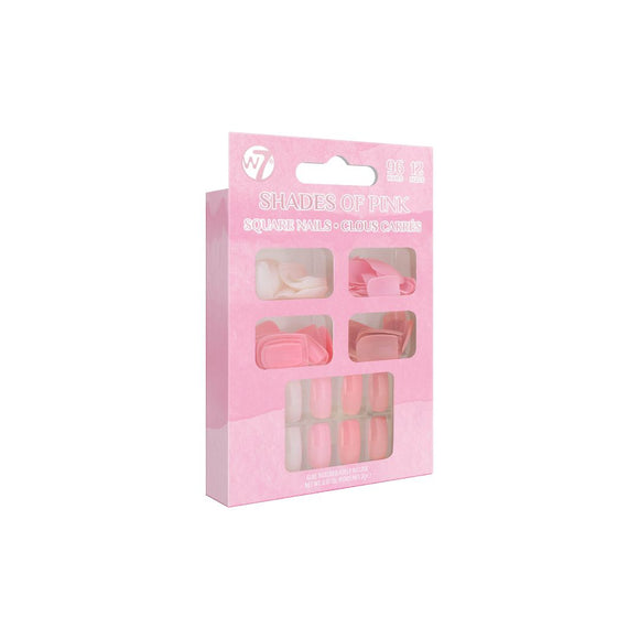 W7 SHADES OF PINK SQUARE NAILS X 96
