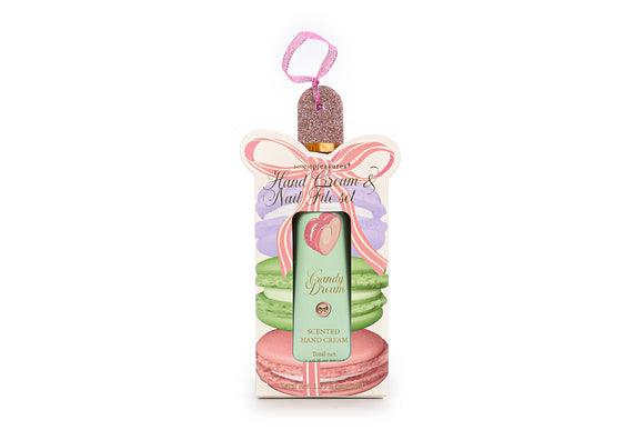 TRI-COASTAL F52508-32497 SWEET MACARON HAND CREAM & NAIL FILE SET