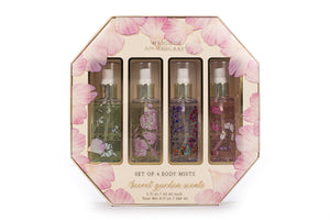 TRI-COASTAL F52553-31746 WRIGHT'S APOTEHECARY SECRET GARDEN SCENTS SET OF 4 BODY MISTS