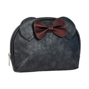 CERDA 2891 MINNIE MOUSE BLACK FAUX LEATHER COSMETIC POUCH