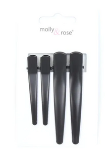 MOLLY & ROSE 8880 METAL HAIR CLIPS BLACK X 4 PACK