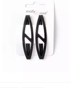 MOLLY & ROSE 6815 BLACK BARETTE CLIPS X 2 PACK