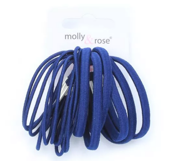 MOLLY & ROSE 6578 NAVY ELASTICS MIXED SIZES X 18 PACK