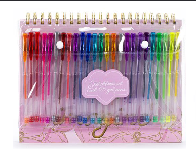 TRI-COASTAL 30750T-31945 IMAGINE SKETCHBOOK SET WITH 25 GEL PENS