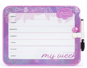 TRI-COASTAL 30336-31943 LILAC WEEKLY MAGNETIC DRY ERASE BOARD