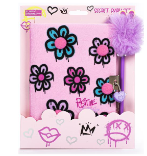 TRI-COASTAL K10343-31906 GRAFITTI VELOUR SECRET DIARY + PEN