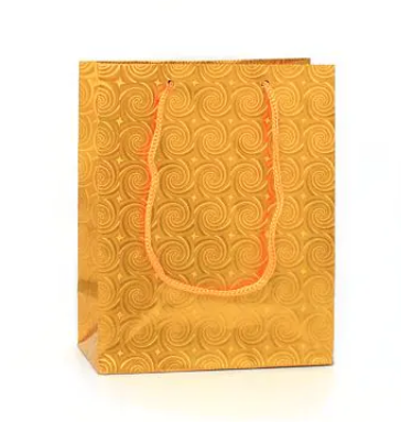 MOLLY & ROSE 1305 GOLD HOLOGRAPHIC GIFT BAG SMALL