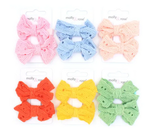 MOLLY & ROSE 8756FABRIC BOW CLIPS X 2 PACK