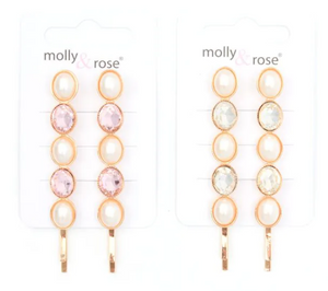 MOLLY & ROSE 8845 PEARL & STONE GRIPS X 2 PACK