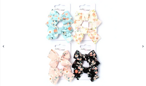 MOLLY & ROSE 8637 FLORAL BOW CLIP X 2 PACK