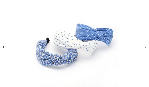 MOLLY & ROSE 8165 KNOTTED FABRIC ALICE BAND POLKA DOTS