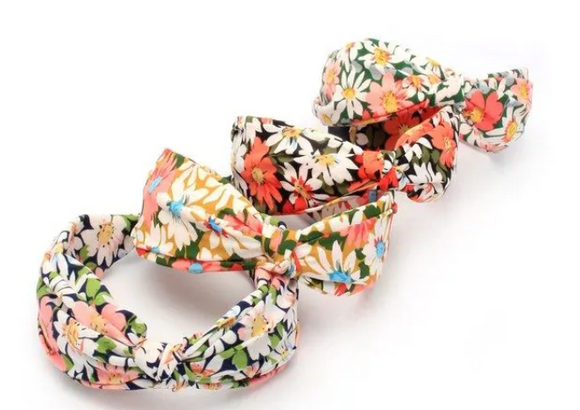 MOLLY & ROSE 8166 FLORAL PRINT KNOTTED ALICE BAND